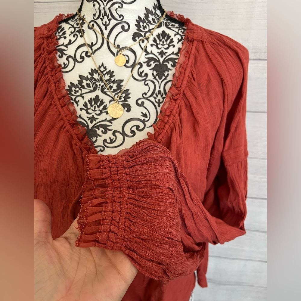 Free People | NWT Banda Long Sleeve Blouse - Picture 9 of 14